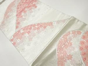 遠山に桜・菊・楓模様織出し袋帯